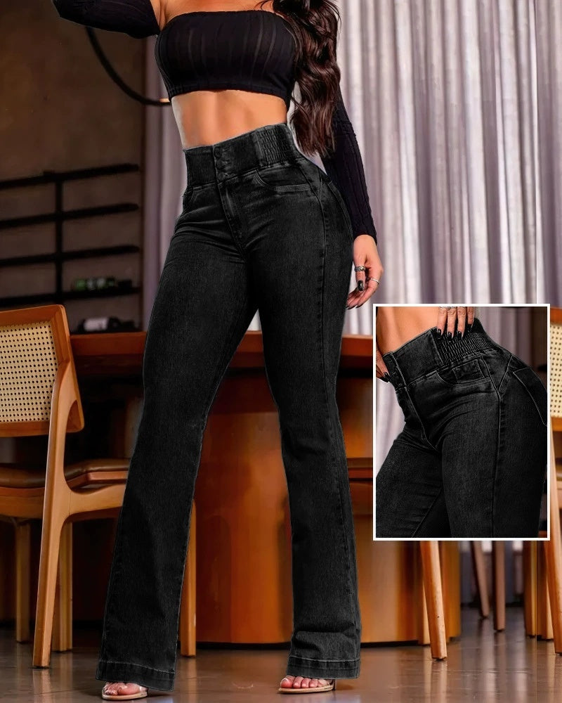 Pantalon skinny extensible à taille élastique