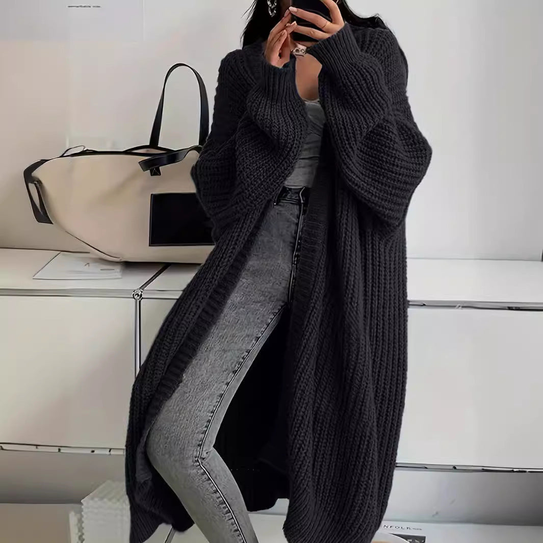 Cardigan long en tricot avec poches