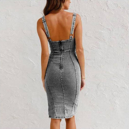 Robe Candy En Denim Avec Bretelles Réglables