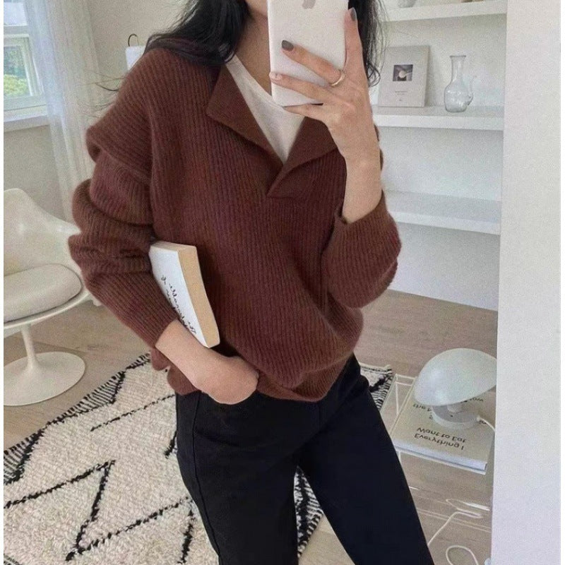 Pull Yara Col V – Confort et Élégance Hivernale