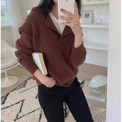 Pull Yara Col V – Confort et Élégance Hivernale