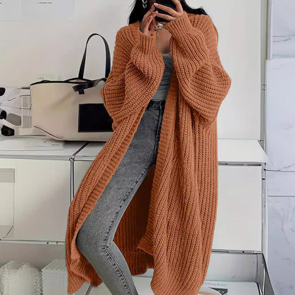 Cardigan long en tricot avec poches