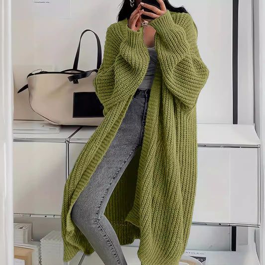 Cardigan long en tricot avec poches