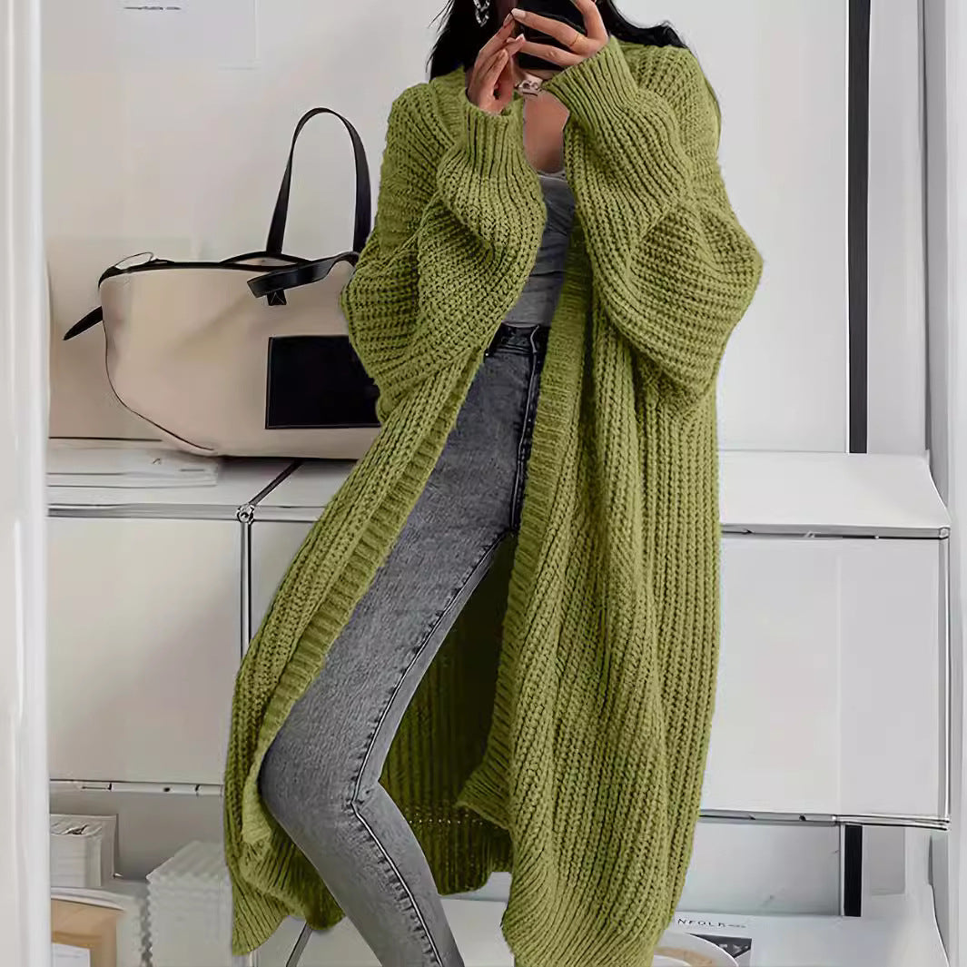 Cardigan long en tricot avec poches